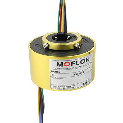 qualidade  Aluminum Alloy Through Bored Slip Rings MOFLON 18 Brand Hole Size 20mm 10A Circuit Low Temperature Resistance For Industrial Part fábrica